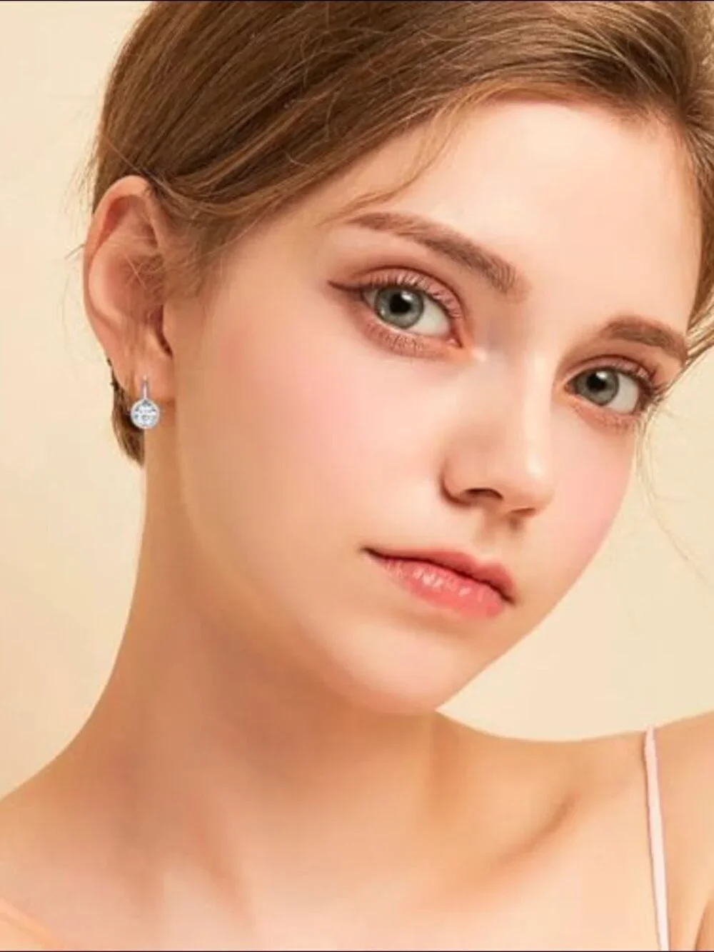 925 Sterling Silver 1 Carat Moissanite Bezel Set Drop Hoop Earrings